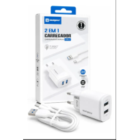 Carregador Usb-tipo C Branco 2 Em 1 Turbo Com Cabo 3.4A Sumexr