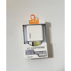 Fonte turbo Kaidi 2 entradas USB tipo C potência 20W kd-670